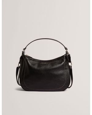 Ted Baker Lyshia Webbing Strap Large Leather Hobo Bag - Black