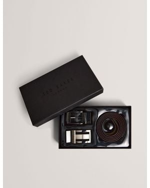 Ted Baker Deeshi 2-In-1 Reversible Leather Belt Gift Set - Black