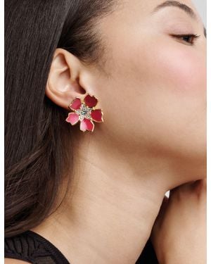 Ted Baker Flower Statement Stud Earrings - Brown