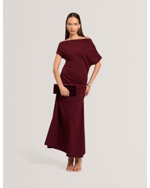 Ted Baker Maevely Jersey Asymmetric Neck Midi Dress - Red
