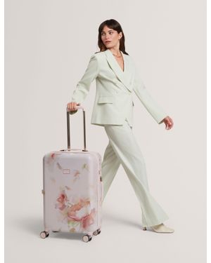 Ted Baker Mb-Pnkm Magnolia Floral 4-Wheel Hard Shell Suitcase - Natural