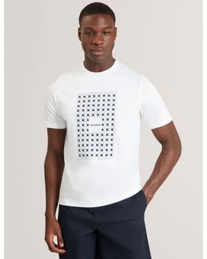 Ted Baker Mccourt Tile Graphic Cotton Crew Neck T-Shirt - White