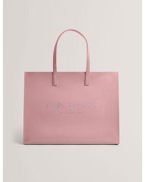 Ted Baker Crikon Crinkled Pu Wide Icon Tote Bag - Pink