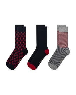 Ted Baker 3 Pack Print Crew Socks - Blue