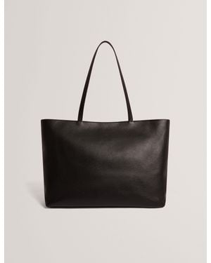 Ted Baker Lenyya Pebbled Leather Wide Tote Bag - Black