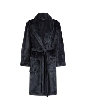 Ted Baker Verity Embossed Logo Fluffy Belted Dressing Gown - Blue