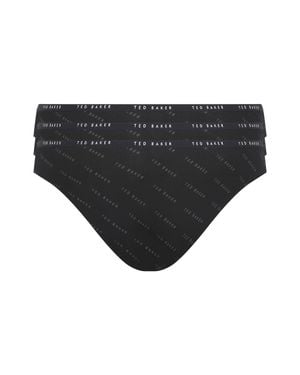 Ted Baker Mila 3-Pack Branded No-Show Bikini Briefs - Black