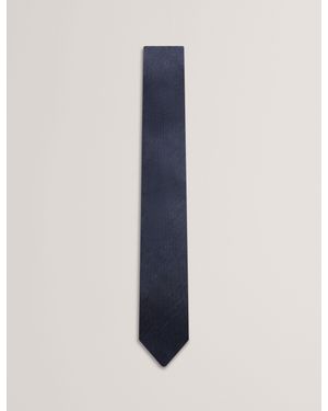 Ted Baker Amedeo Heathered Weave Wool Silk Tie - Blue