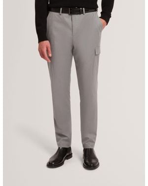Ted Baker Lional Slim Fit Smart Cargo Trousers - Grey