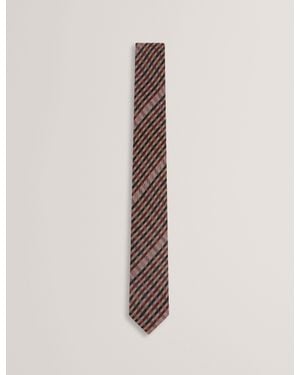 Ted Baker Nnichol Woven Check Silk Tie - Natural