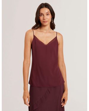 Ted Baker Lulea Chiffon Detail V-Neck Strappy Cami Top - Red