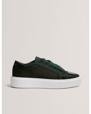 Ted Baker Zaiina Satin Ribbon Lace Platform Trainers - Green