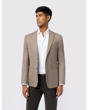Ted Baker Oramj Textured Wool Rich Structured Blazer - Natural