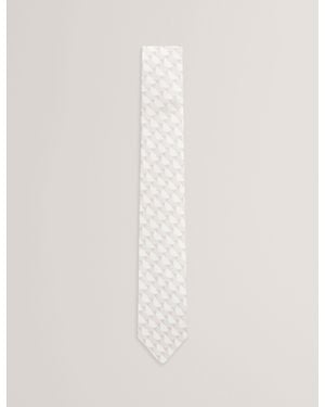 Ted Baker Kerem Retro Geometric Print Silk Tie - White
