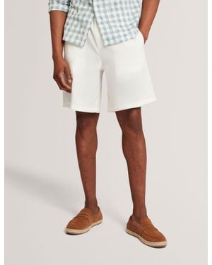 Ted Baker Culves Relaxed Linen Blend Elasticated Shorts - White