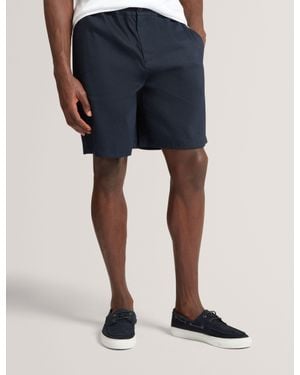 Ted Baker Culves Relaxed Linen Blend Elasticated Shorts - Blue