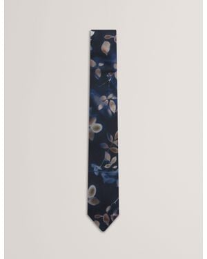 Ted Baker Silvano Photographic Leaf Print Silk Tie - Blue