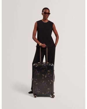 Ted Baker Mb-Nvym Dark Floral 4-Wheel Hard Shell Suitcase - Black