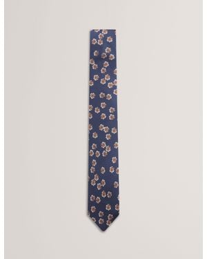 Ted Baker Raffeal Scattered Floral Print Silk Tie - Blue