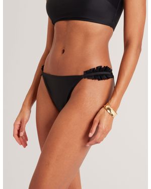 Ted Baker Raiinna Ruffled Side Tanga Bikini Bottoms - Brown