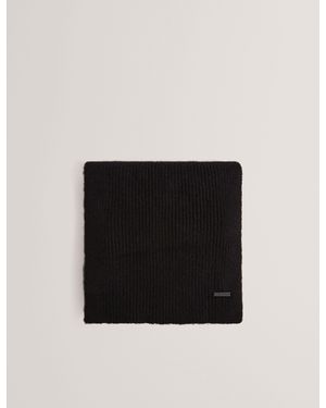 Ted Baker Lidiies Ribbed Wool Blend Knitted Scarf - Black