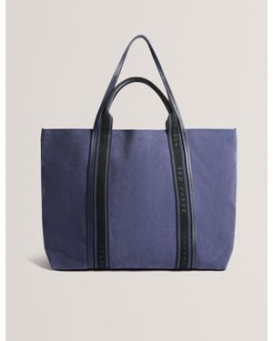 Ted Baker Laurrel Suede Webbing Trim Large Shopper Bag - Blue