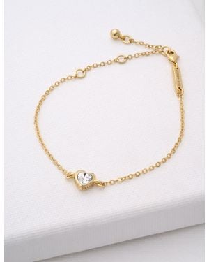 Ted Baker Crystal Heart Adjustable Chain Bracelet - White