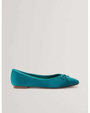 Ted Baker Saliiy Satin Bow Detail Ballet Flats - Green