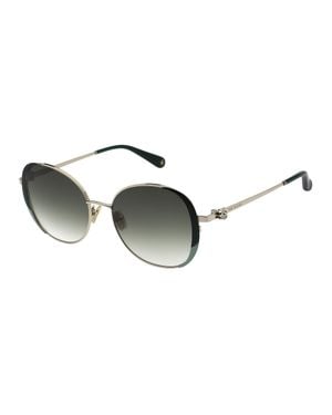 Ted Baker Zarahlg Round Metal Frame Sunglasses - Metallic
