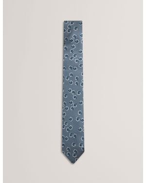Ted Baker Raffeal Scattered Floral Print Silk Tie - Blue