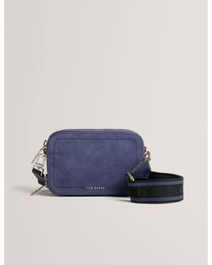 Ted Baker Shayann Webbing Strap Suede Crossbody Camera Bag - Blue