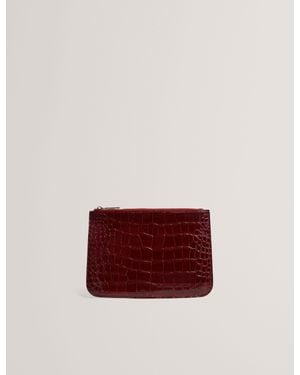 Ted Baker Kelliii Croc Effect Passport Cover & Travel Pouch - Purple