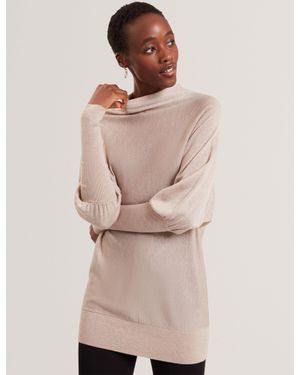 Ted Baker Jeania Fine Merino Wool Longline Jumper - Natural