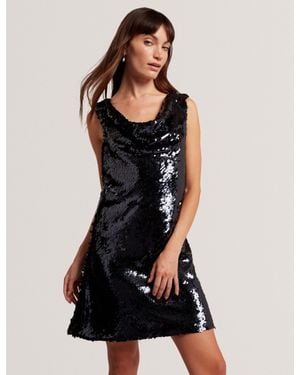 Ted Baker Sialla Sequined Cowl Neck Sleeveless Mini Dress - Black