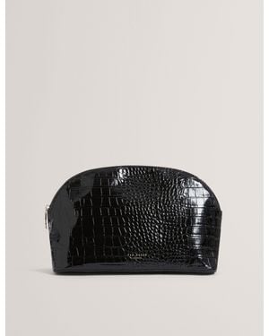 Ted Baker Valoris Patent Croc Texture Wash Bag - Black