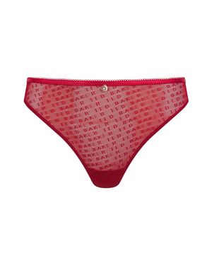 Ted Baker Irene Sheer Branded Mesh Thong - Red