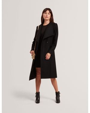 Ted Baker Rose Mid Length Belted Wool Wrap Coat - Black