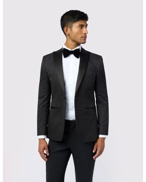 Ted Baker Sabinej Diamond Jacquard Slim Evening Jacket - Blue