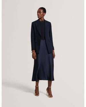 Ted Baker Aranja Wool Blend Twill Tailored Fitted Blazer - Blue