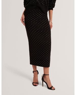 Ted Baker Keata Diamante Embellished Chenille Knit Tube Skirt - Black
