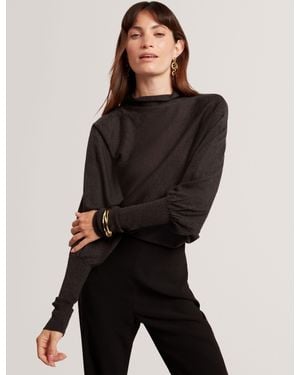 Ted Baker Jeania Fine Merino Wool Longline Jumper - Black