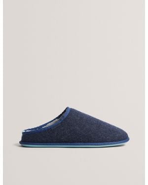 Ted Baker Simmonn Felt Plush Lined Mule Slippers - Blue