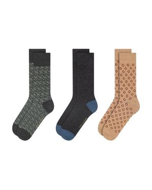 Ted Baker 3 Pack Mixed Print Crew Socks - Green
