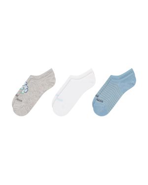 Ted Baker 3 Pack Flower Print Liner Trainer Socks - Blue