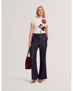 Ted Baker Jeneli Fitted Stretch Crewneck Printed Tee - White