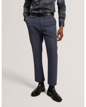 Ted Baker Birddy Slim Cotton Stretch Trousers - Blue
