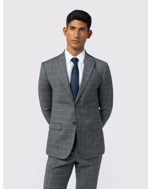 Ted Baker Hilsonj Textured Check Performance Slim Suit Jacket - Grey