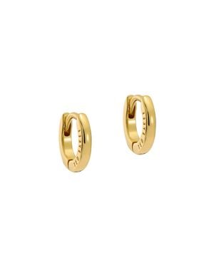 Ted Baker Tone, Plain Metal Crisete Logo Hoop Earrings - Metallic