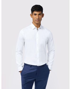 Ted Baker Emile Sateen Stretch Cotton Slim Fit Shirt - White