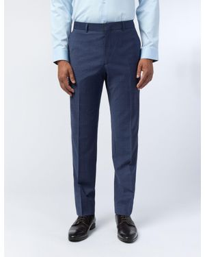 Ted Baker Foylet Micro Check Performance Slim Suit Trousers - Blue
